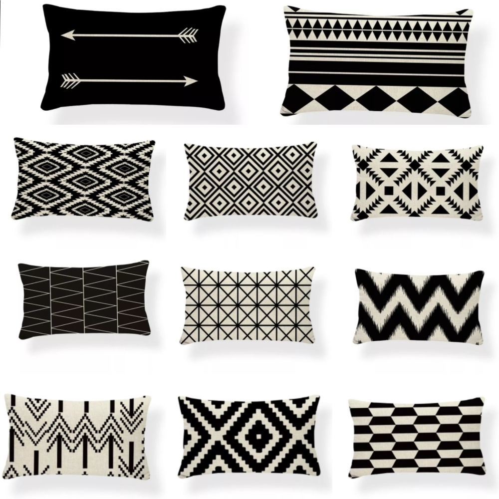 💙LAST 1💙Black & Beige Geometric Pillowcase (10) - Picture 3 of 3
